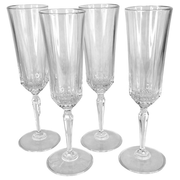 St George American Heritage Other - 4 Clear Crystal St George American Heritage Fluted Champagne Flute Glass Set